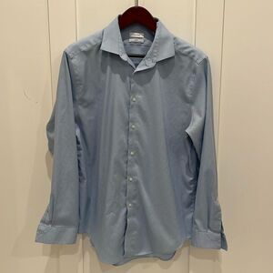 Men's Calvin Klein Slim Fit Performance Non-iron LS Blue Dress Shirt